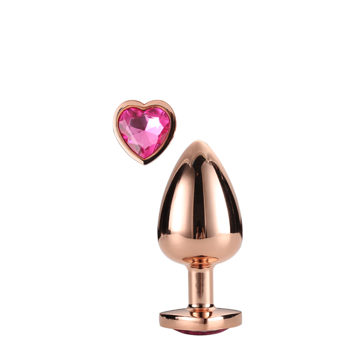 Dt21790 анальна пробка з серцем GLEAMING LOVE ROSE GOLD PLUG MEDIUM