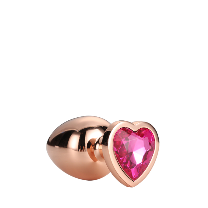 Dt21790 анальна пробка з серцем GLEAMING LOVE ROSE GOLD PLUG MEDIUM
