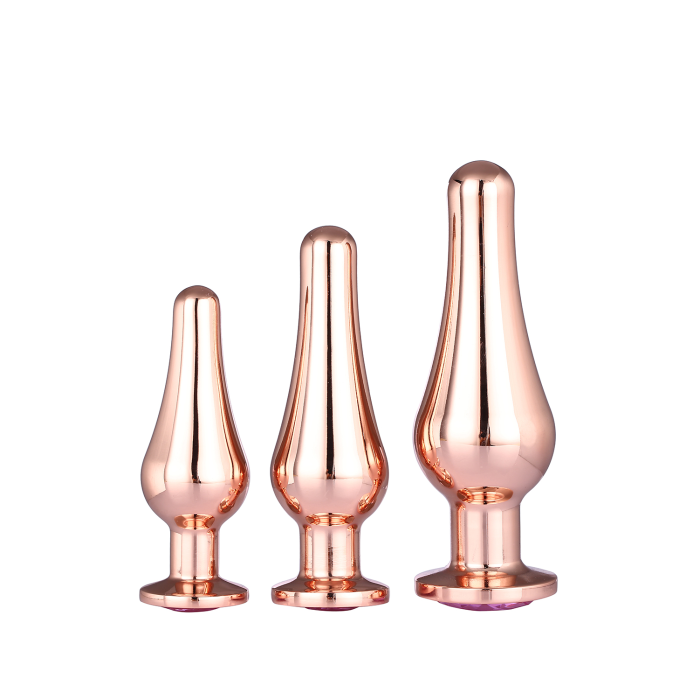 DT21875 набір анальних пробок конічної форми Dream Toys GLEAMING LOVE PLEASURE SET ROSE GOLD