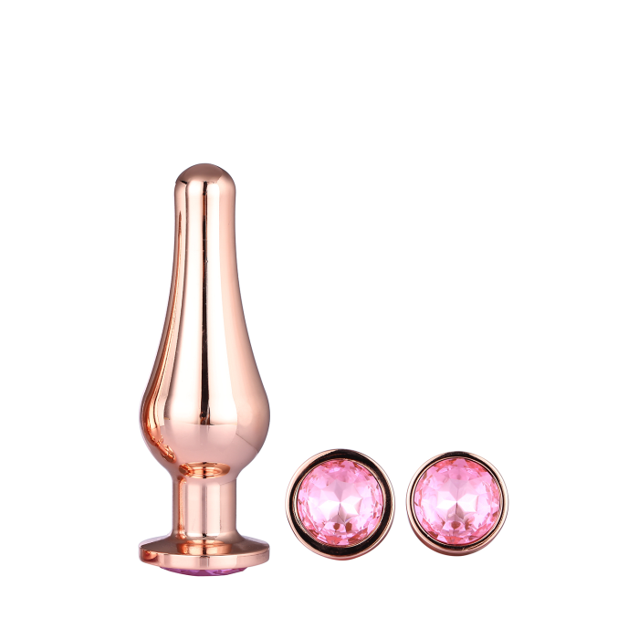 DT21875 набір анальних пробок конічної форми Dream Toys GLEAMING LOVE PLEASURE SET ROSE GOLD