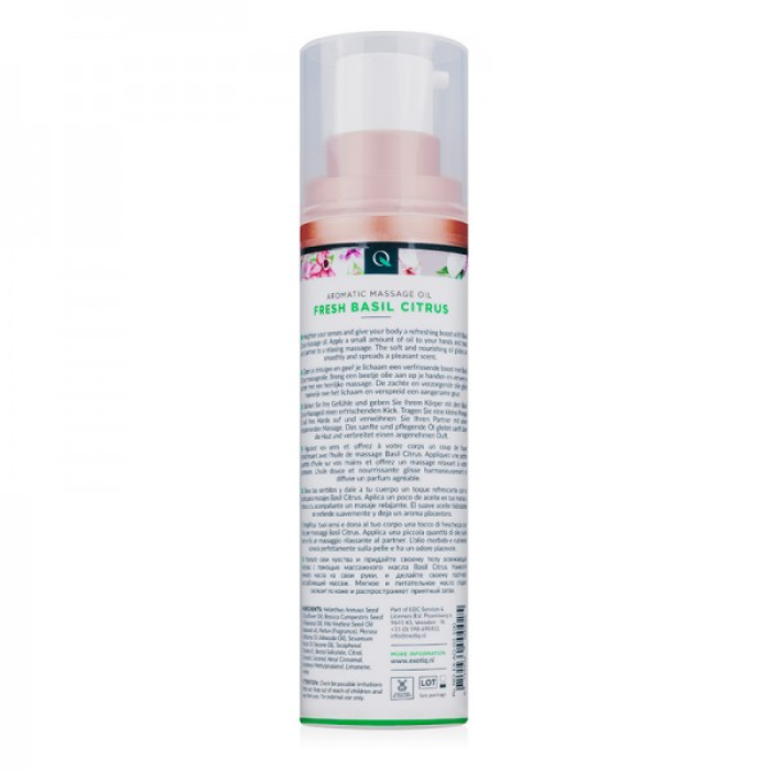 Масажна олія Exotiq Massage Oil Basil Citrus з ароматом Базиліка та Цитрусів, 100 мл