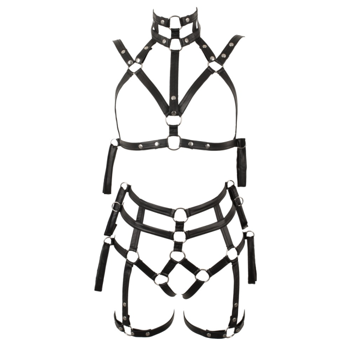 Збруя з фіксацією рук до тіла Bad Kitty чорна Bondage Set L/XL