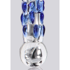 Скляний фалоімітатор з рельєфом Diamond Dazzler прозорий з блакитним, 18 см х 3.5 см