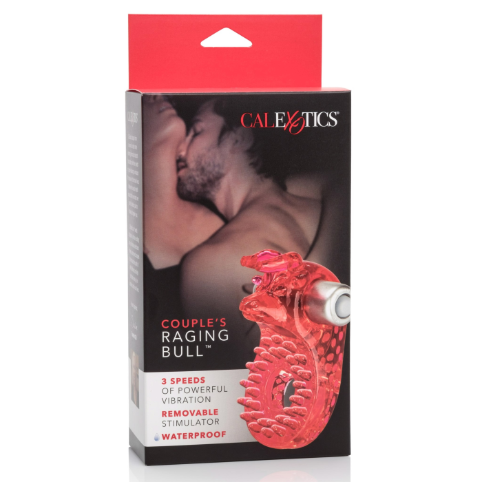 Вібро-ерекційне кільце з биком CalExotics червоне, 8.2 х 5 см