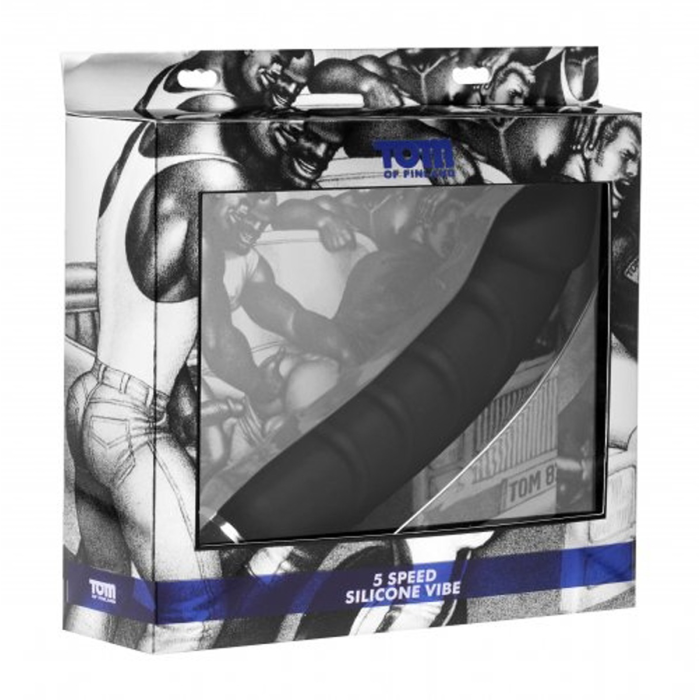 Вібратор великого розміру Tom of Finland з ребристим стволом, чорний