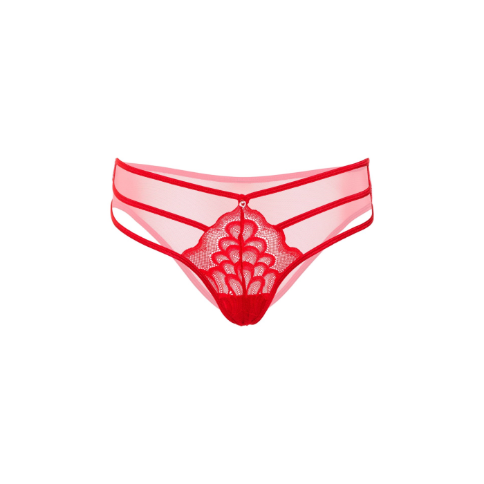 Мереживні трусики Daring Intimates з декоративними ремінцями, червоні