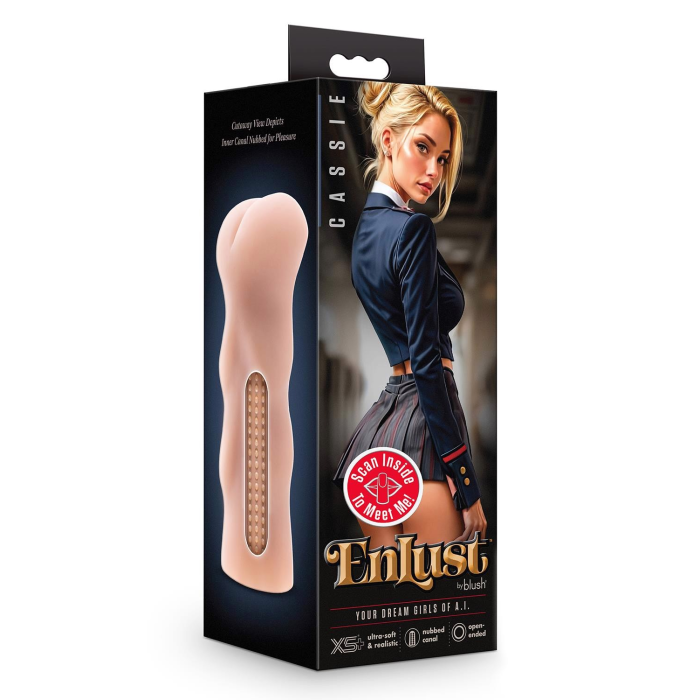 Мастурбатор Анус реалістичний Blush Enlust Cassie з вібрацією, бежевий