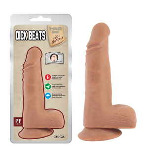 Фалоімітатор реалістичний із мошонкою Chisa T-skin Real Dick Beats тілесний, 18 см.