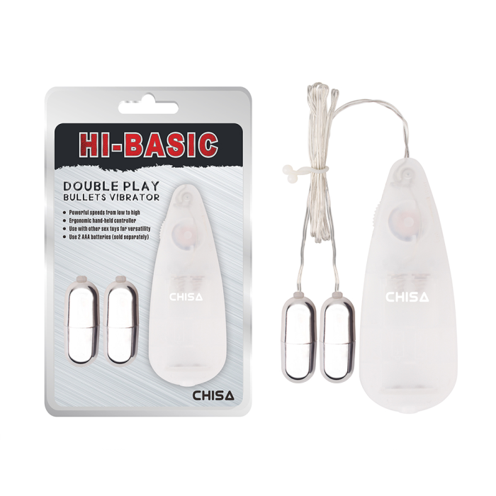 Віброяйця з пультом Cisa Hi-Basic Double Play Bullets, сріблясті