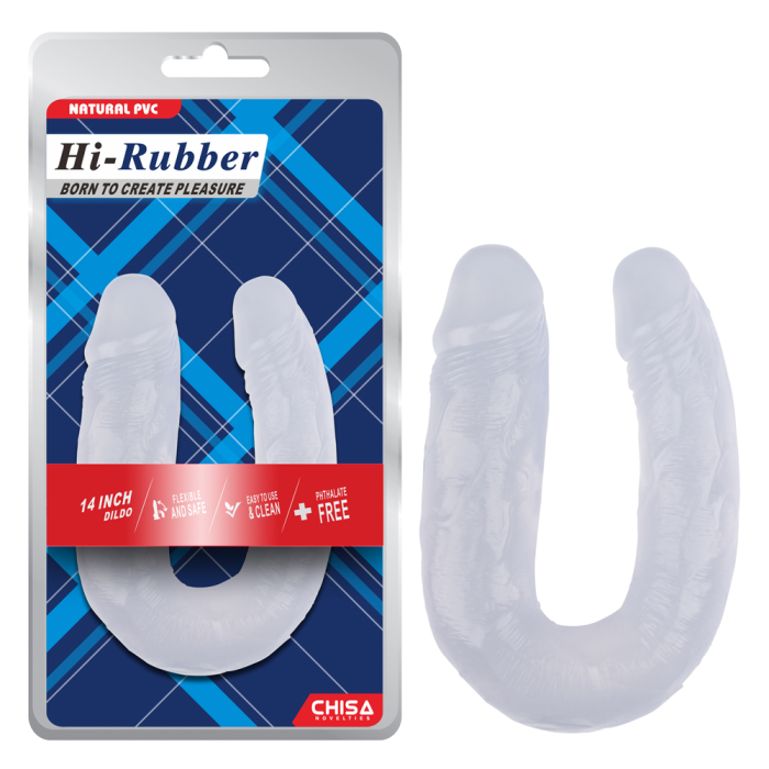 Фалоімітатор подвійний реалістичний Chisa Hi-Rubber 14, прозорий