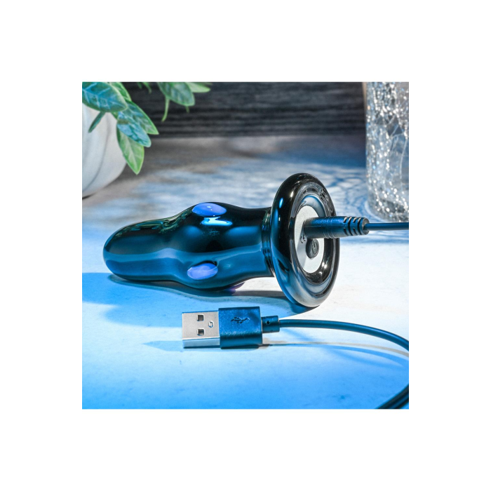 Анальна пробка скляна з вібрацією A&E REAR ROCKER VIBRATING GLASS ANAL PLUG