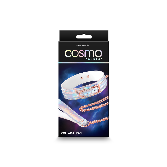 Нашийник з повідцем NS Novelties COSMO BONDAGE COLLAR & LEASH RAINBOW