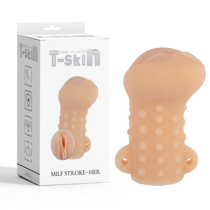 Мастурбатор вагіна Chisa T-skin MILF STROKE-HER з петлями під пальці, бежевий