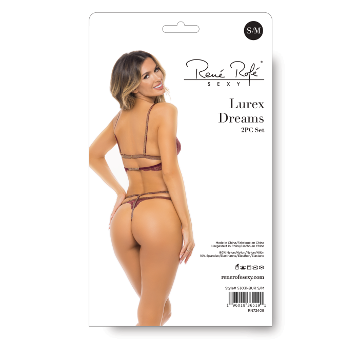 Комплект білизни LUREX DREAMS 2PC SET BURGUNDY, S/M