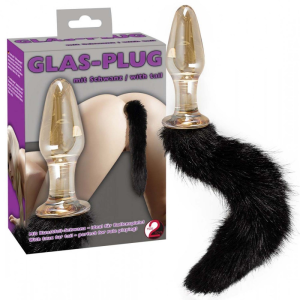 Анальна скляна пробка You2Toys Glass Plug з пухнастим хвостом