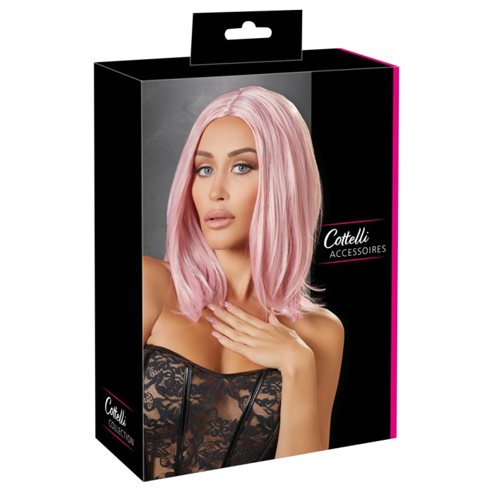Перука боб-каре Cottelli Collection без чубчика, рожевий