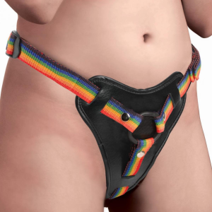 Трусики для страпону райдужні Strap U Take the Rainbow Universal