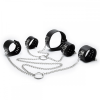 Система фіксації DS Fetish Neck collar and hogtie restraints with chain чорна