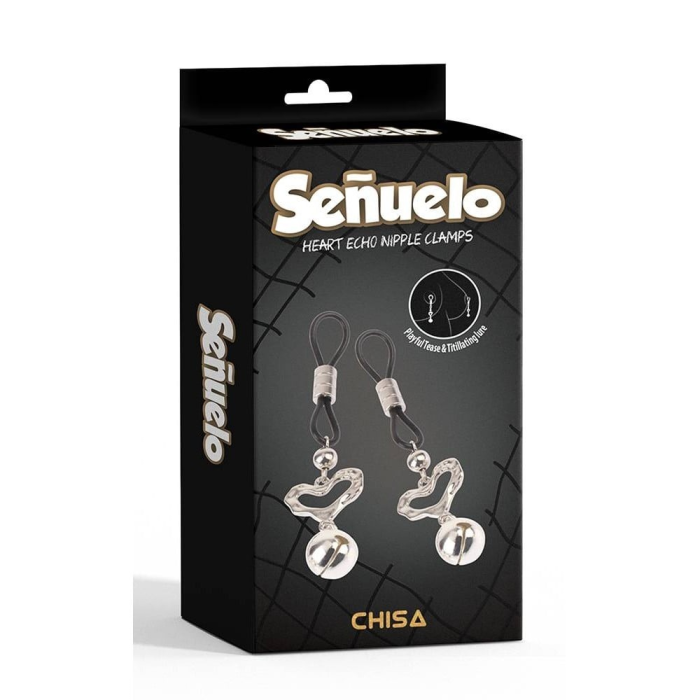 Затискачі на соски CHISA Senuelo Heart Echo Nipple Clamps з дзвіночками