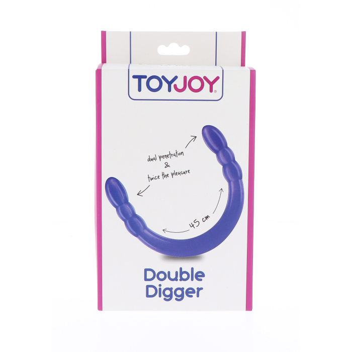 Фалоімітатор подвійний, нереалістичний TOY JOY фіолетовий, 45 х 3 см