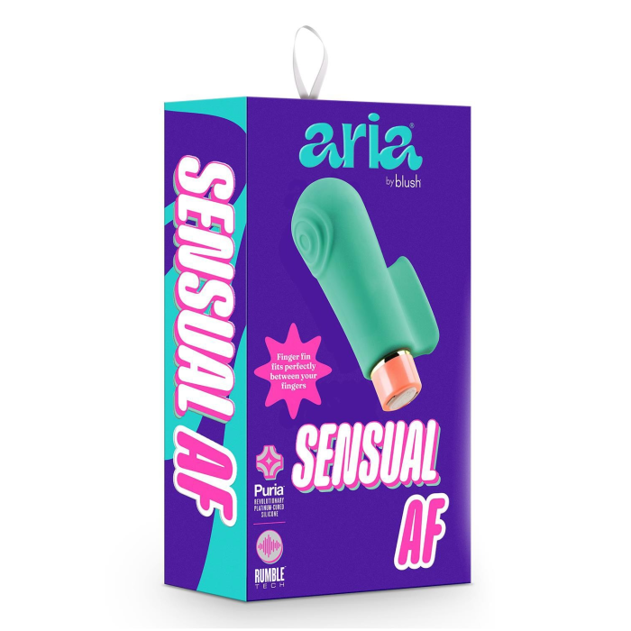 Вібратор на палець із рельєфом Aria Blush, силіконовий, бірюзовий
