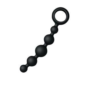 Анальний ланцюжок Joy Division Joyballs anal wave, силіконовий, чорний, 17.5 см
