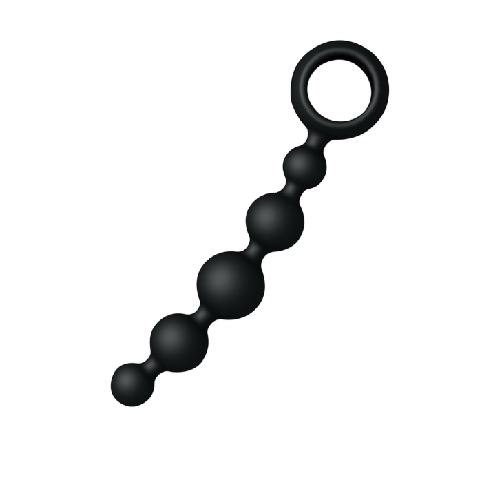 Анальний ланцюжок Joy Division Joyballs anal wave, силіконовий, чорний, 17.5 см