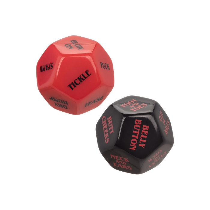 Гральні секс-кубики для пари CalExotic Roll Play-Naughty Dice Set, червоно-чорні