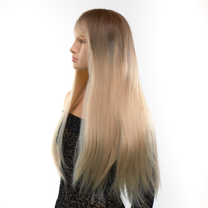 Перука пряма з чубчиком Fetish Hair омбре блонд, 60 см