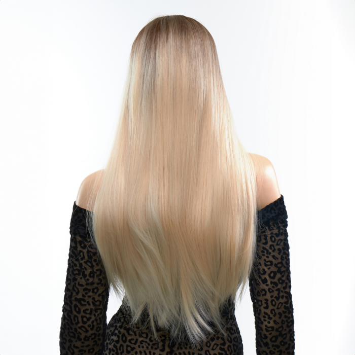 Перука пряма з чубчиком Fetish Hair омбре блонд, 60 см