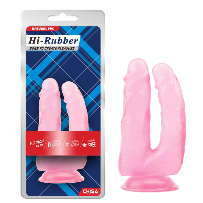Фалоімітатор для подвійного проникнення Chisa Hi-Rubber, рожевий