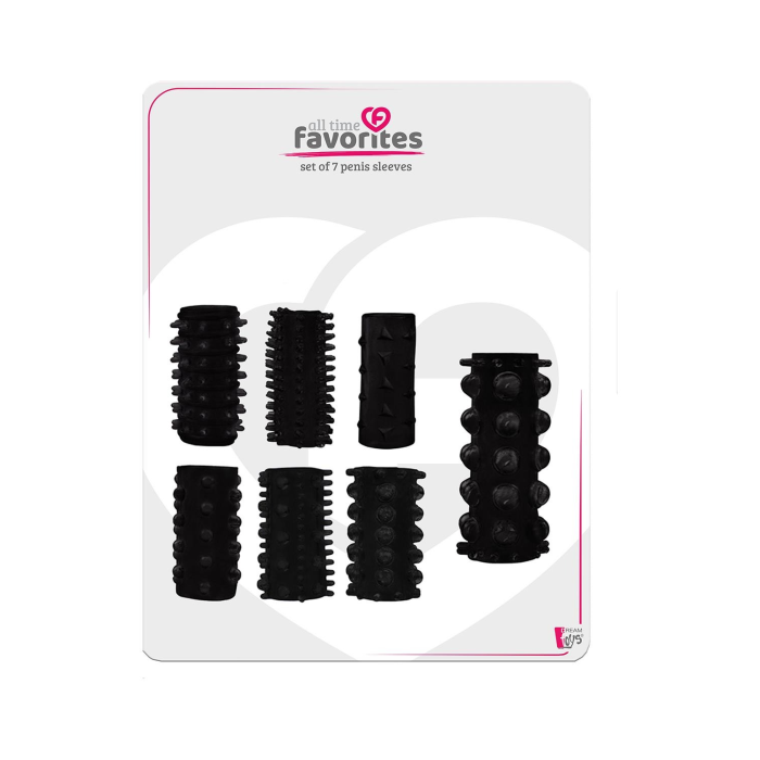 Насадки на пеніс DreamToys All Time Favorites, набір, чорного кольору
