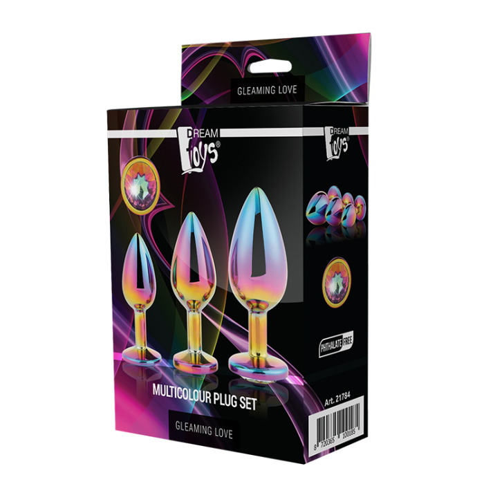 Набір райдужних анальних пробок GLEAMING LOVE MULTICOLOUR PLUG SET