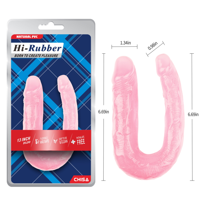 Фалоімітатор подвійний Chisa Hi-Rubber 13 Inch Dildo, рожевий