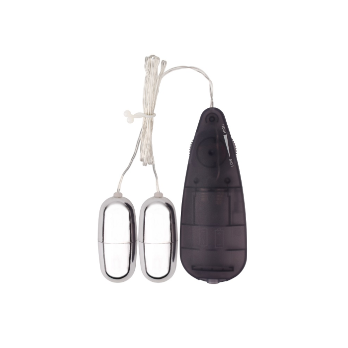 Віброяйця з пультом Chisa Hi-Basic Dual Delight Vibrating Bullets, сріблясті