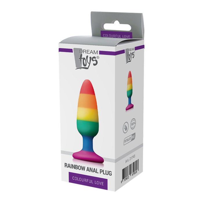 Райдужна анальна пробка COLOURFUL LOVE RAINBOW ANAL PLUG MEDIUM