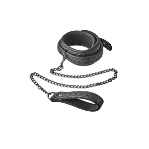 Нашийник з повідцем Dream Toys BLAZE COLLAR LEASH DIAMOND BLACK