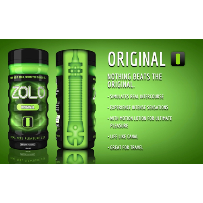 Мастурбатор у колбі Zolo Original Cup, зелений