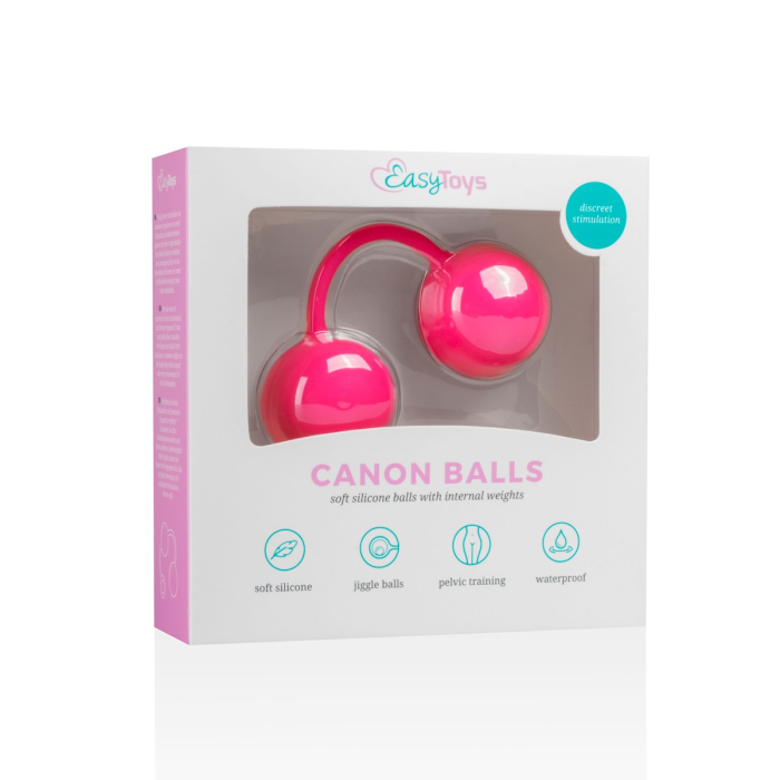 Вагінальні кульки із зміщеним центром ваги EasyToys Canon Balls рожеві