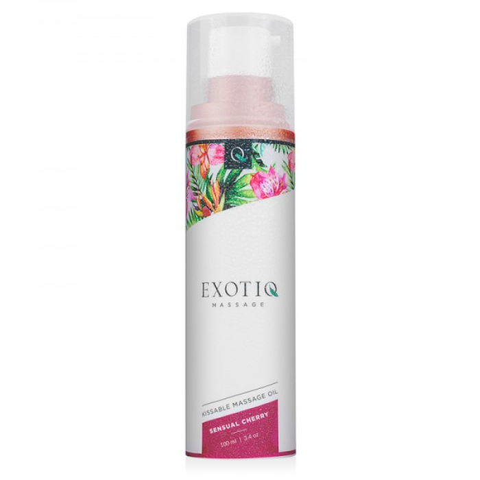 Олія для масажу їстівна з ароматом та смаком вишні, 100 мл Exotiq Massage Oil Sensual Cherry -