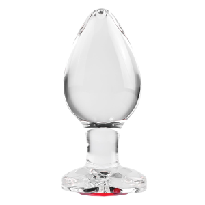 Скляна анальна пробка ADAM ET EVE RED HEART GEM GLASS PLUG LARGE