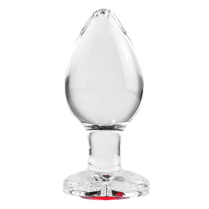 Скляна анальна пробка ADAM ET EVE RED HEART GEM GLASS PLUG LARGE