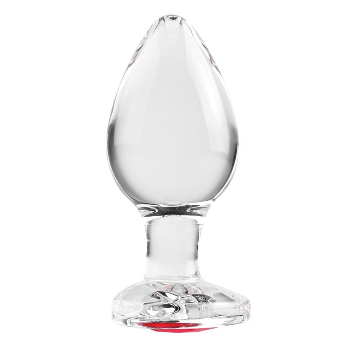 Скляна анальна пробка ADAM ET EVE RED HEART GEM GLASS PLUG LARGE