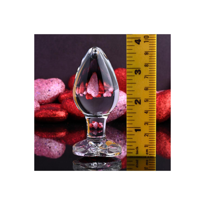 Скляна анальна пробка ADAM ET EVE RED HEART GEM GLASS PLUG LARGE