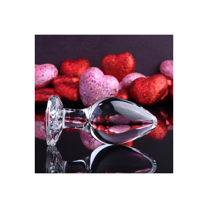 Скляна анальна пробка ADAM ET EVE RED HEART GEM GLASS PLUG LARGE