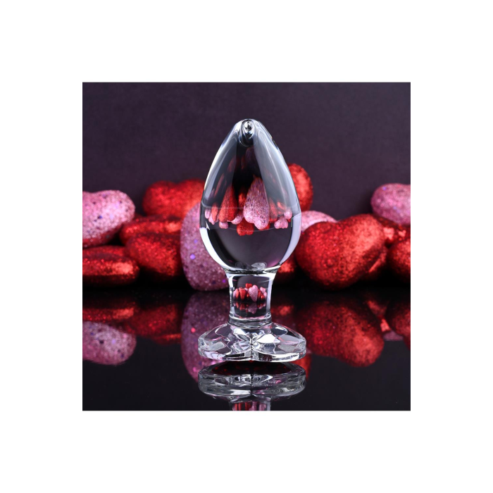 Скляна анальна пробка ADAM ET EVE RED HEART GEM GLASS PLUG LARGE