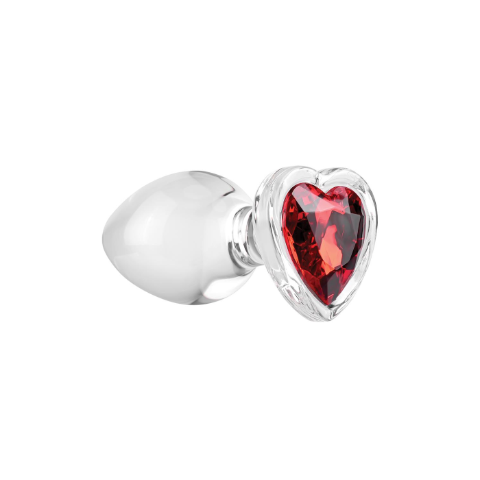 Скляна анальна пробка ADAM ET EVE RED HEART GEM GLASS PLUG LARGE
