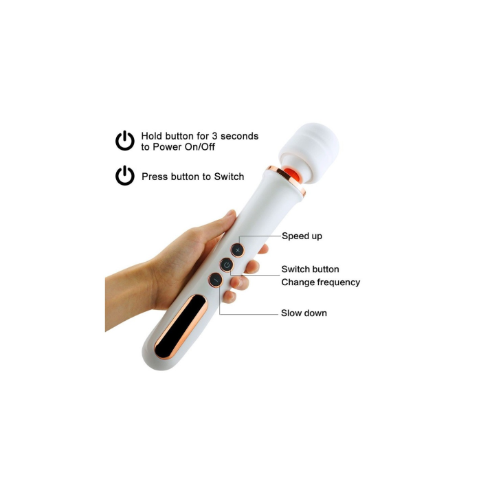 Вібратор-мікрофон білий Massager Super Powerful 10 Function