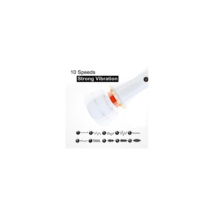 Вібратор-мікрофон білий Massager Super Powerful 10 Function