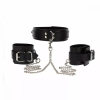 Широкий нашийник з наручниками та ланцюгом Taboom Luxury Bondage Essentials, чорний